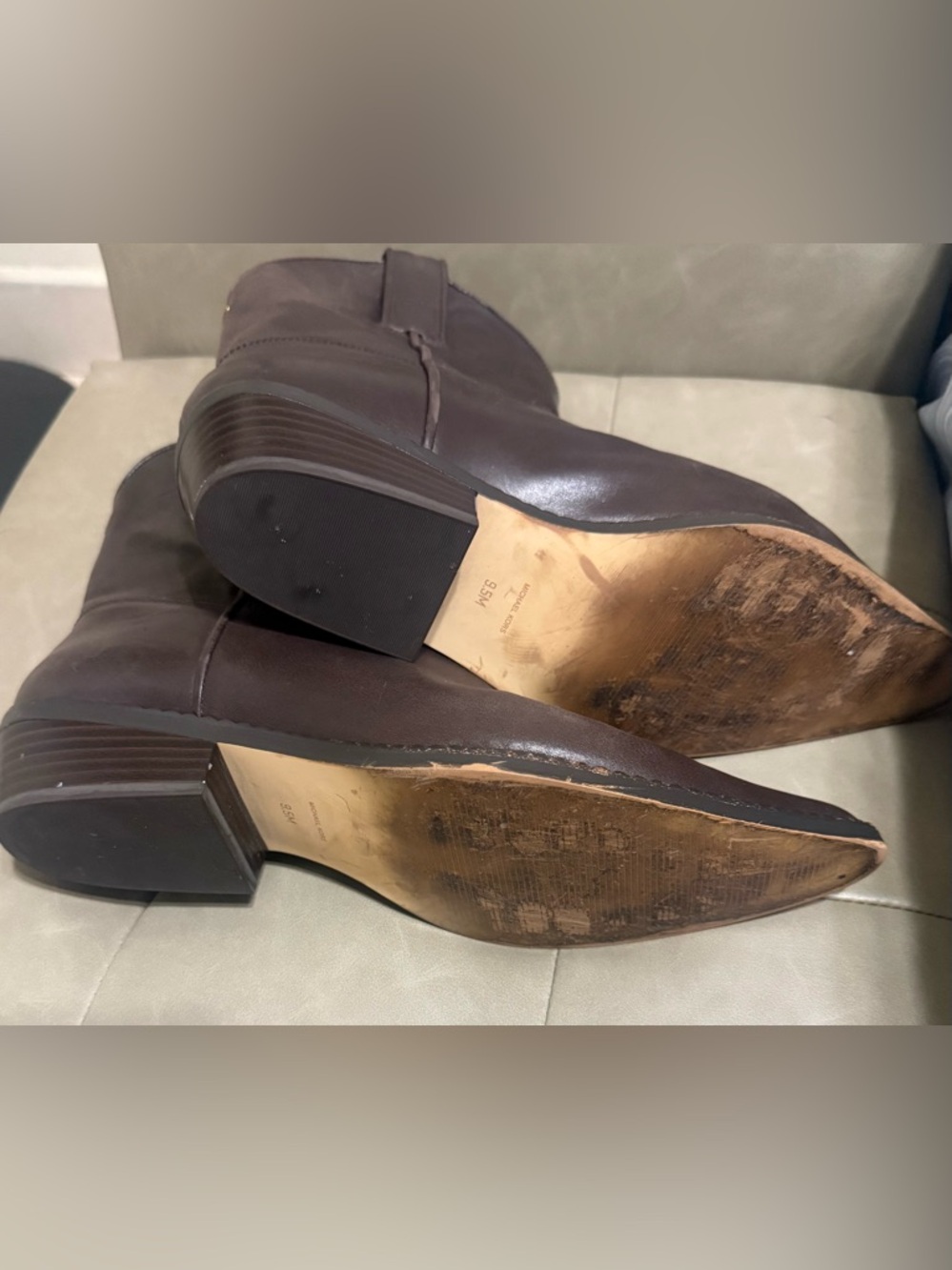 Michael Kors Dark Brown Leather Ankle Boots